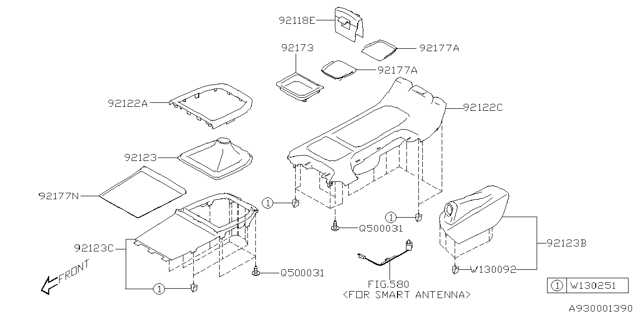 Diagram CONSOLE BOX for your 1999 Subaru Impreza   