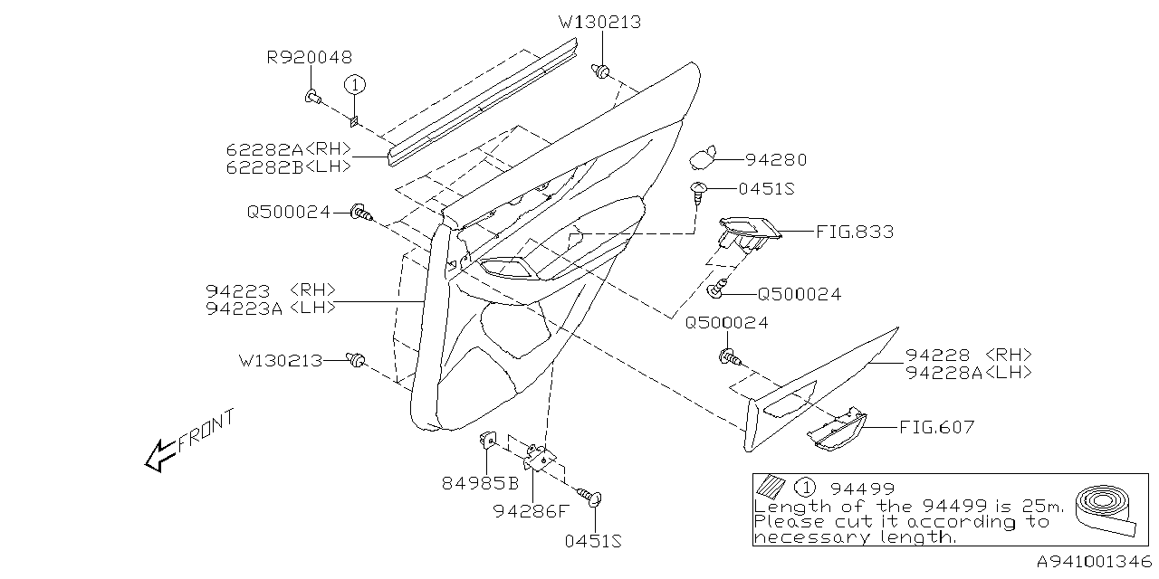 Diagram DOOR TRIM for your 2023 Subaru WRX GT w/EyeSight  