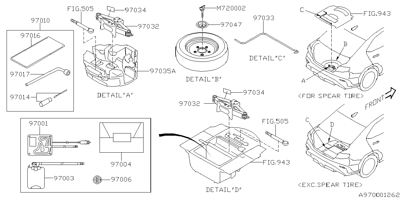 Diagram TOOL KIT & JACK for your 2023 Subaru WRX   