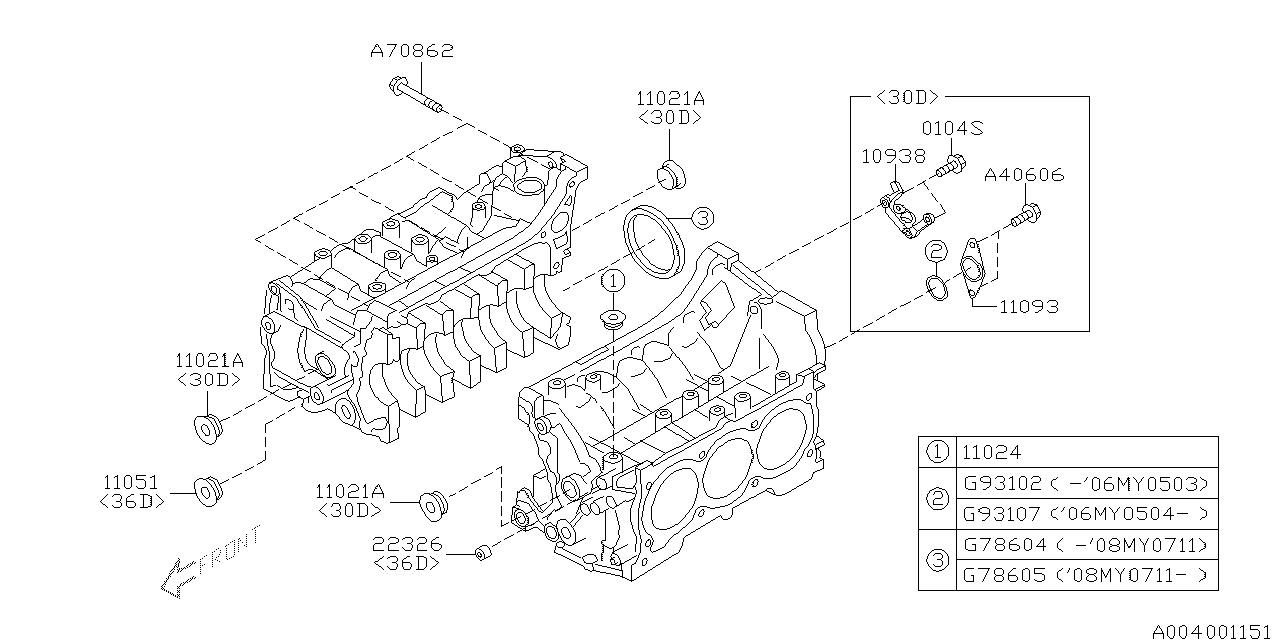 Diagram CYLINDER BLOCK for your 2018 Subaru Outback  R Limited 