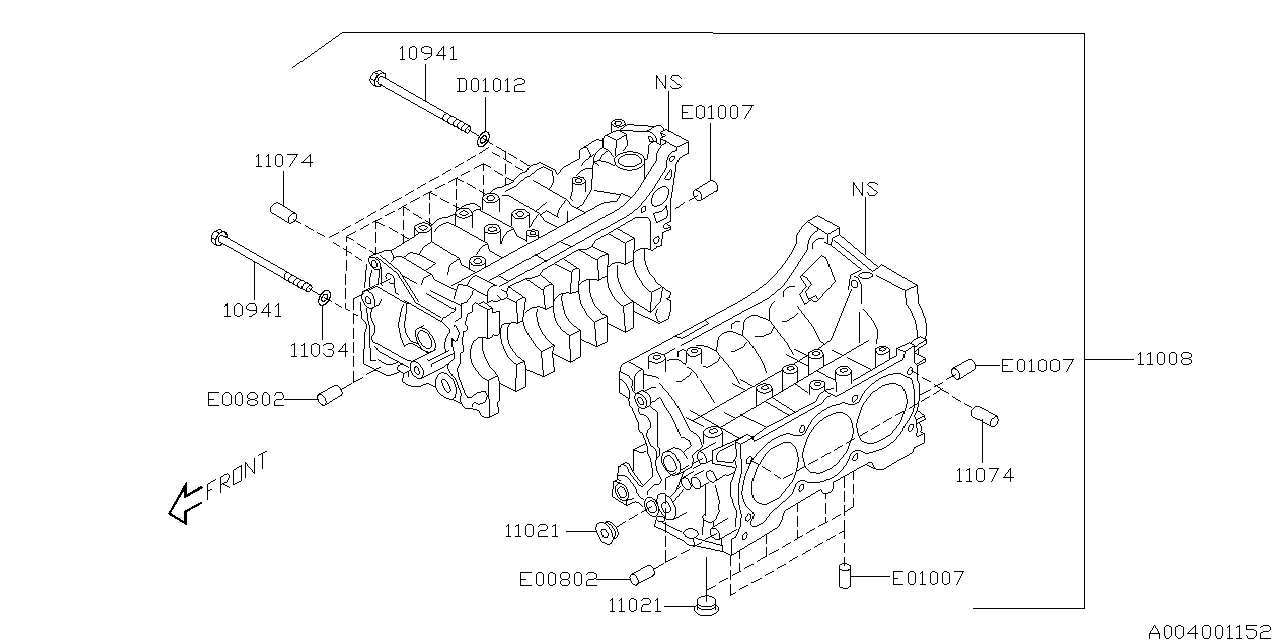 Diagram CYLINDER BLOCK for your 2023 Subaru Crosstrek  EYESIGHT 