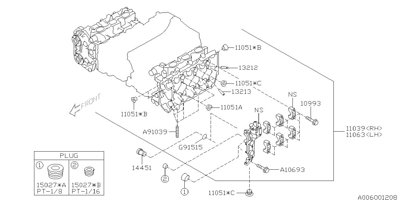 Diagram CYLINDER HEAD for your 2003 Subaru STI   