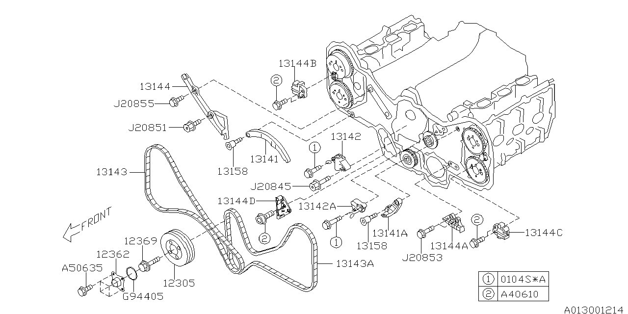 Diagram CAMSHAFT & TIMING BELT for your 2022 Subaru Forester   