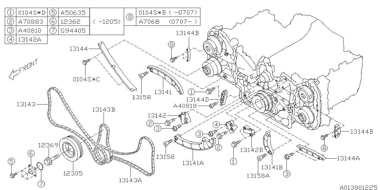 Diagram CAMSHAFT & TIMING BELT for your 2008 Subaru Forester 2.5L TURBO MT SPORTS LL Bean 