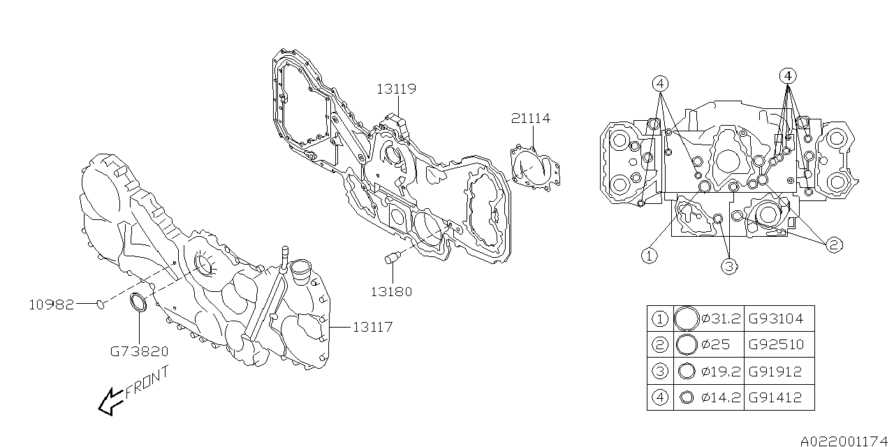 Diagram TIMING BELT COVER for your 2006 Subaru Impreza   