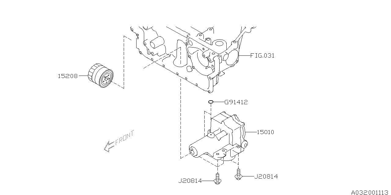 Diagram OIL PUMP & FILTER for your 2012 Subaru Outback   