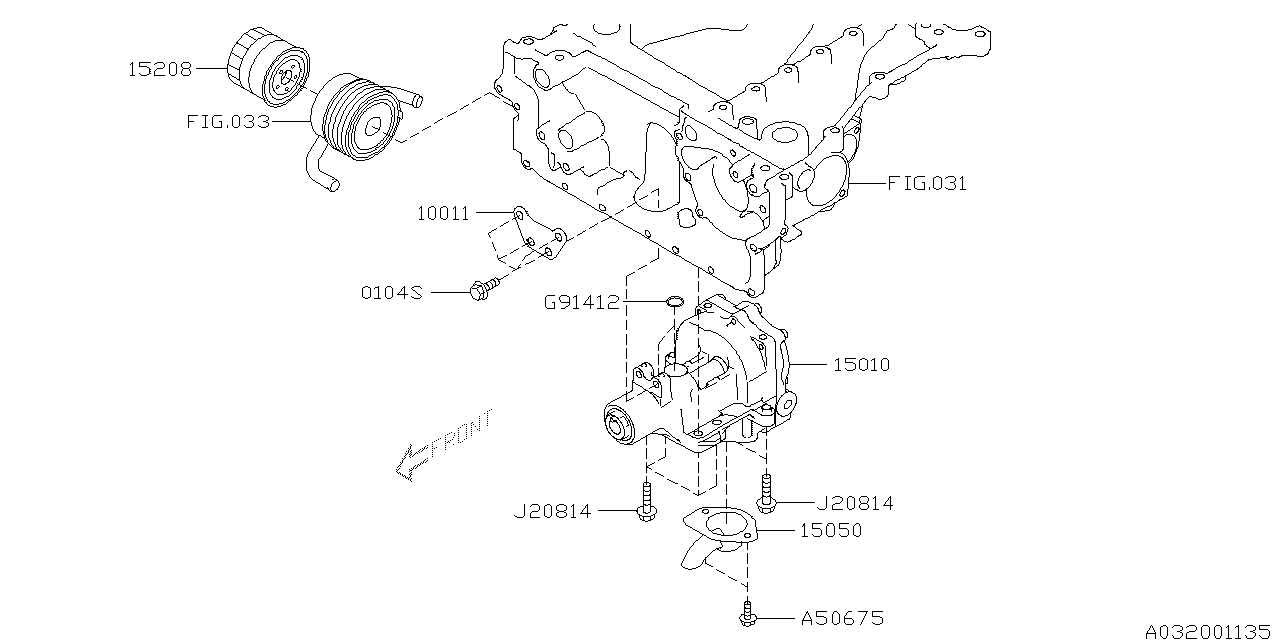 Diagram OIL PUMP & FILTER for your 2006 Subaru Impreza   