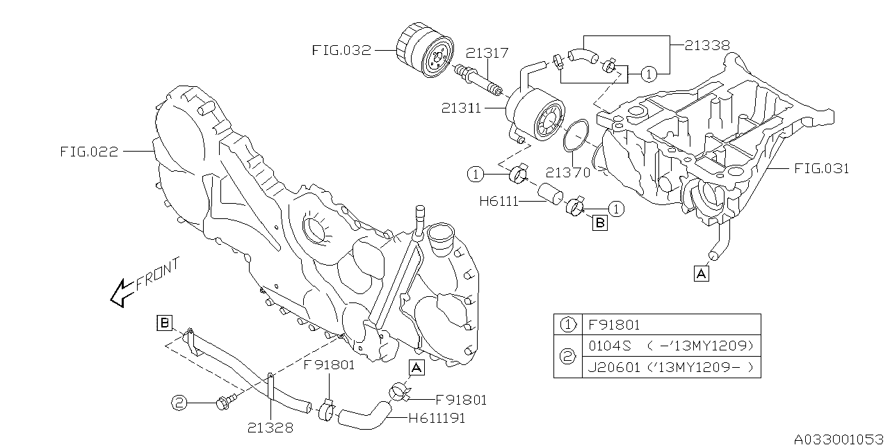 Diagram OIL COOLER (ENGINE) for your 2010 Subaru WRX   