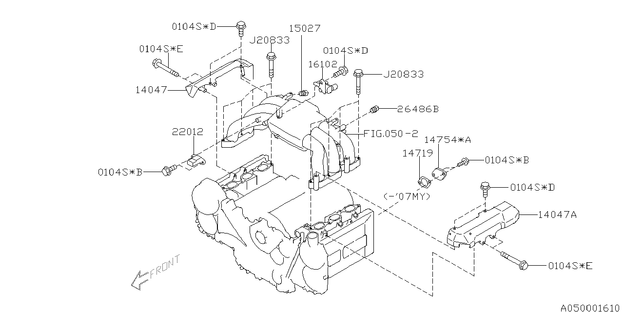 Diagram INTAKE MANIFOLD for your Subaru Tribeca  