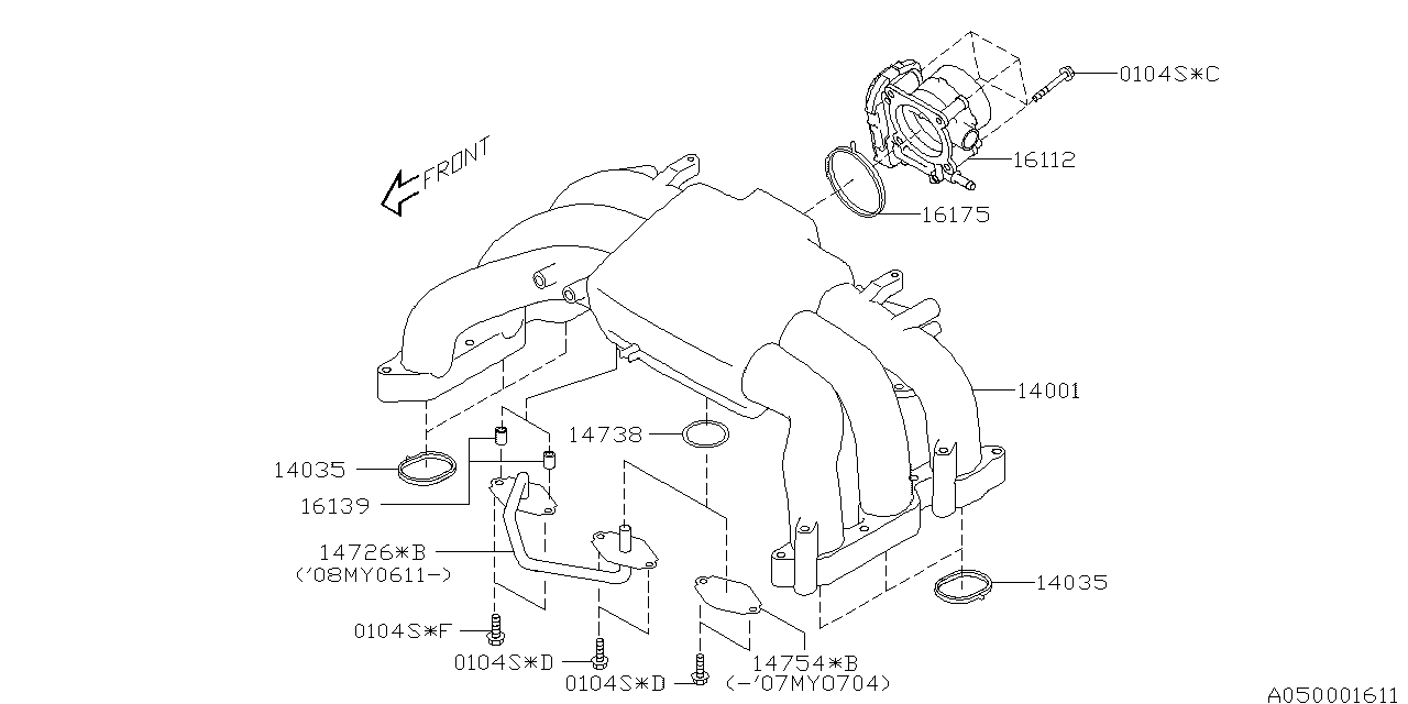 Diagram INTAKE MANIFOLD for your 2020 Subaru Legacy   