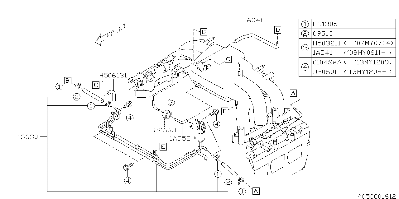 Diagram INTAKE MANIFOLD for your 2010 Subaru Impreza 2.5L AT Wagon 