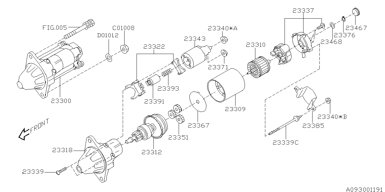 Diagram STARTER for your 2009 Subaru WRX SS SEDAN  