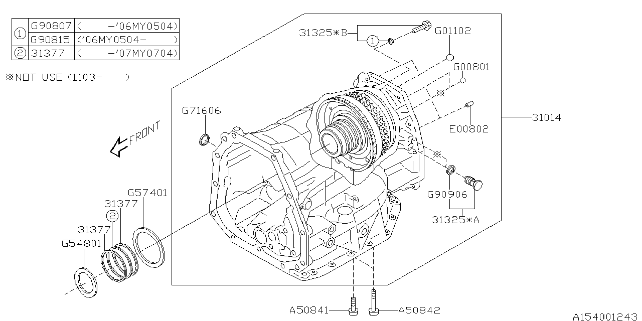 Diagram AT, TRANSMISSION CASE for your Subaru Tribeca  