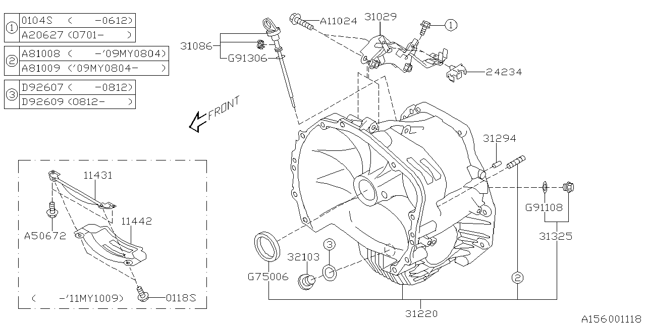 Diagram AT, TORQUE CONVERTER & CONVERTER CASE for your 1996 Subaru Impreza   