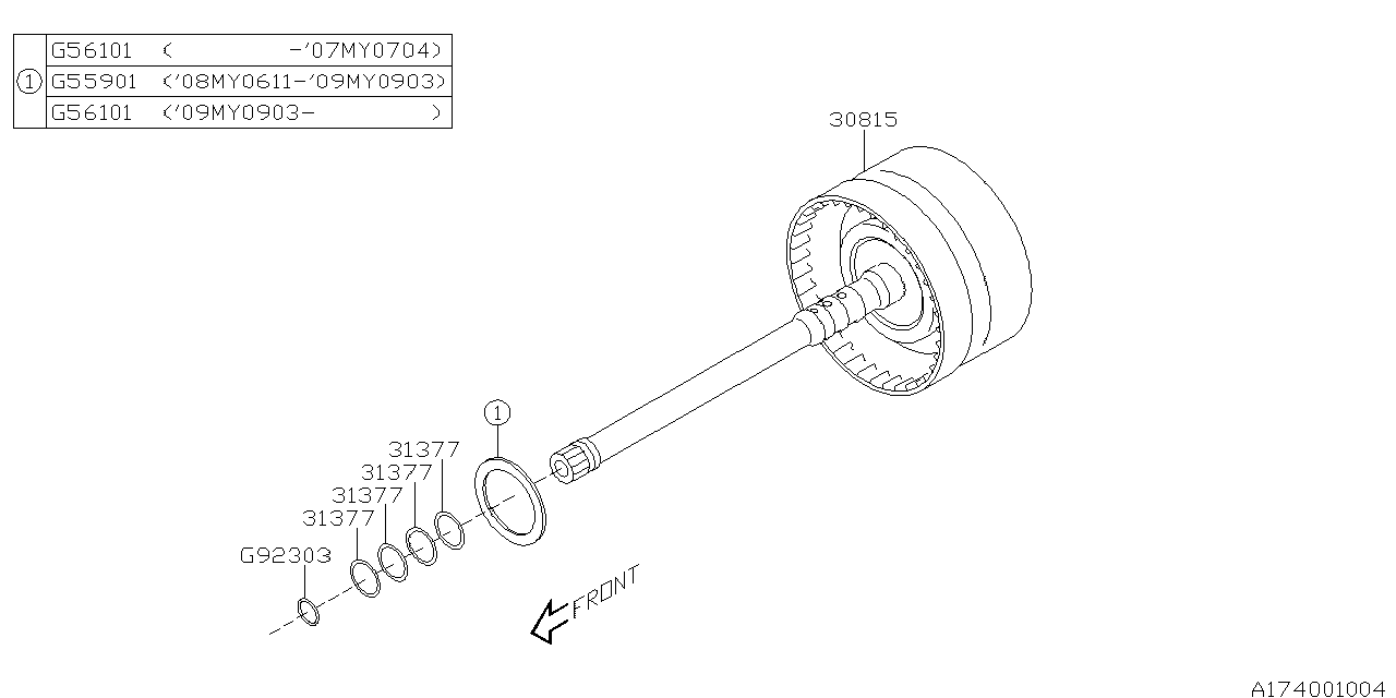 Diagram 5AT,INPUT CLUTCH for your 2006 Subaru Tribeca   