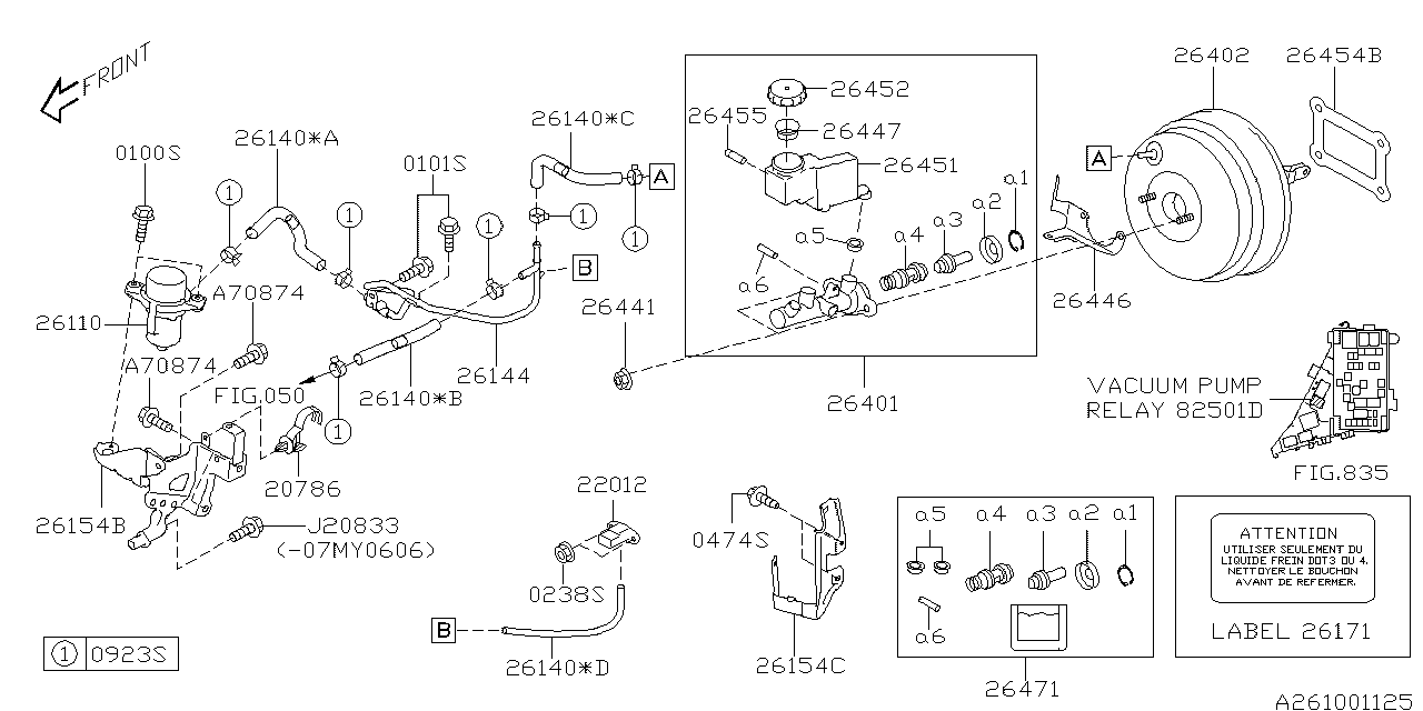 Diagram BRAKE SYSTEM (MASTER CYLINDER) for your 2020 Subaru Ascent   