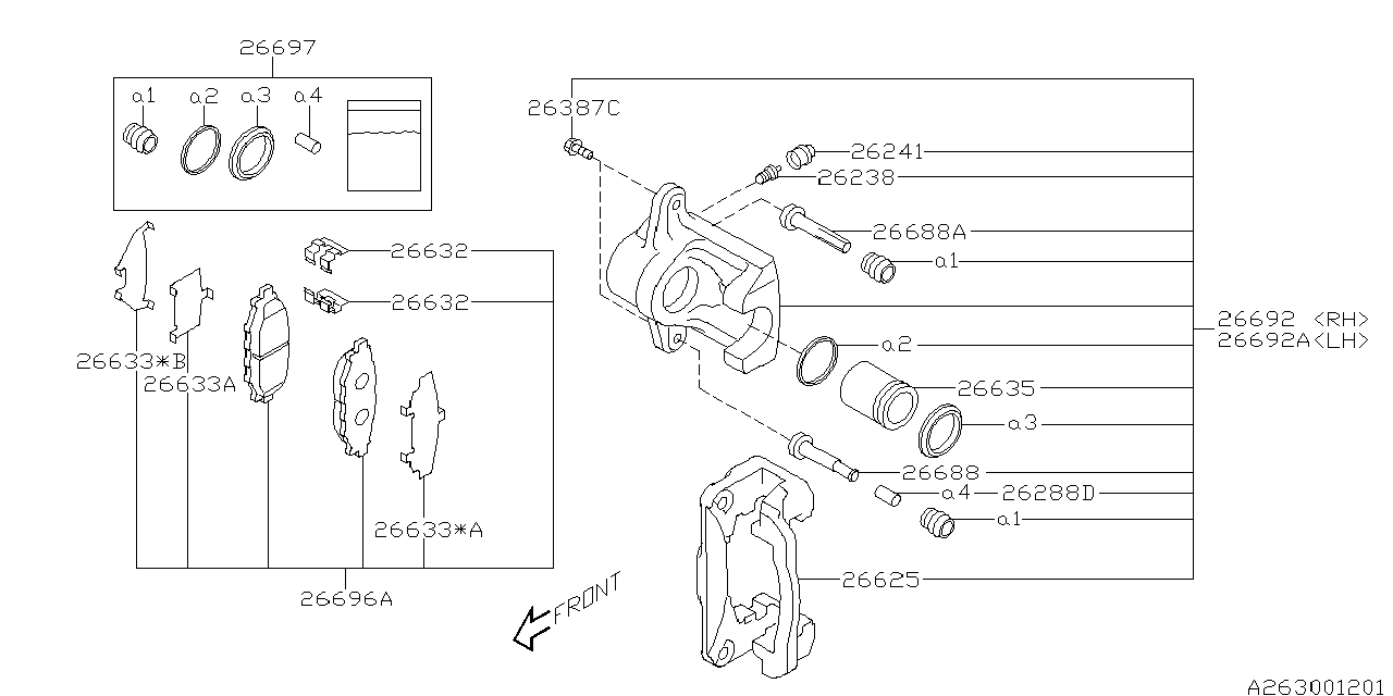 Diagram REAR BRAKE for your 2007 Subaru Tribeca   