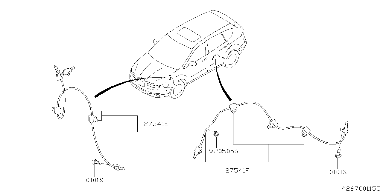 Diagram ANTILOCK BRAKE SYSTEM for your 2014 Subaru Outback  R Limited w/EyeSight 