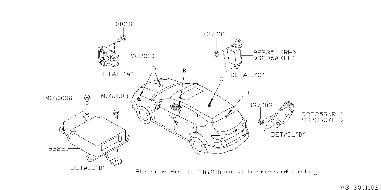 Diagram AIR BAG for your 2022 Subaru BRZ   