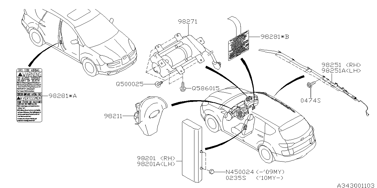 Diagram AIR BAG for your Subaru Forester  XS