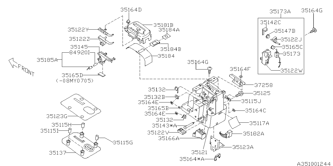 Diagram SELECTOR SYSTEM for your 2001 Subaru WRX  Limited 