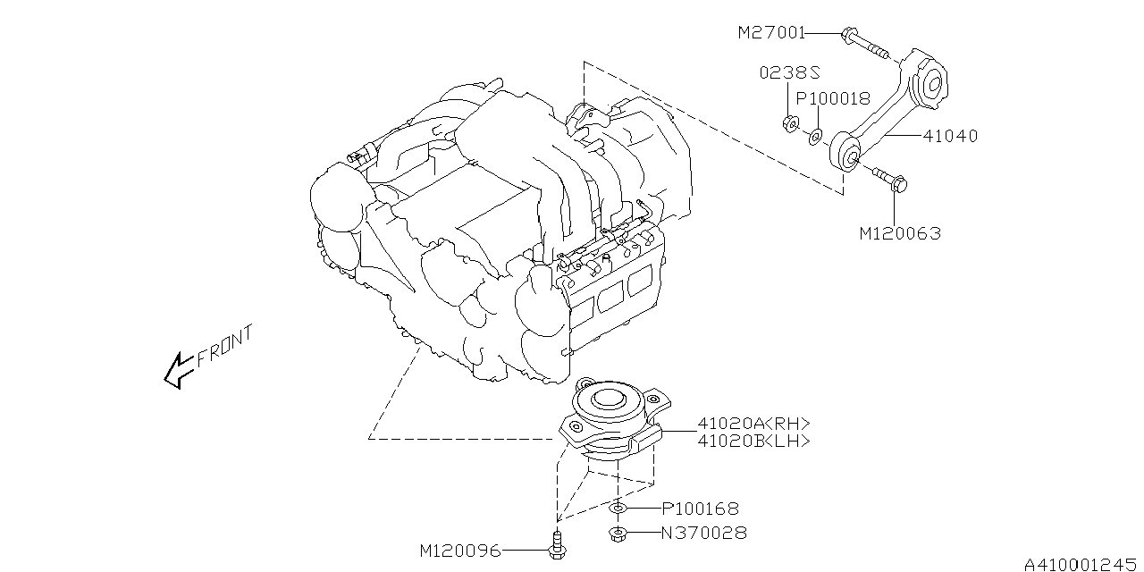 Diagram ENGINE MOUNTING for your Subaru