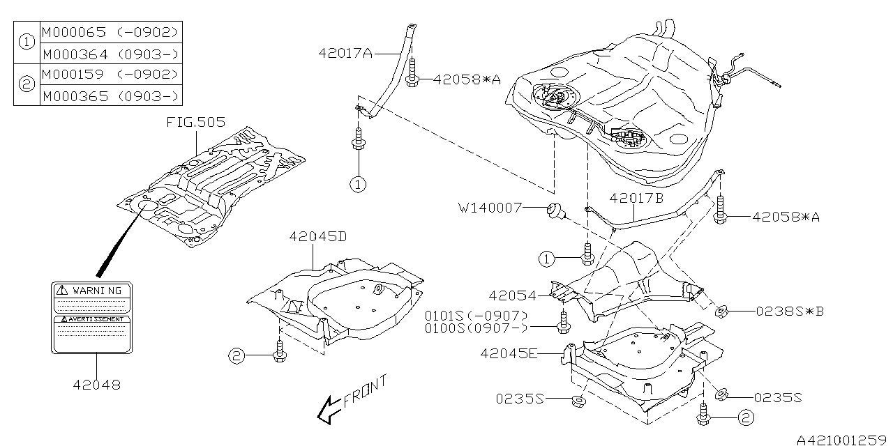 Diagram FUEL TANK for your 2000 Subaru Impreza  Limited Sedan 