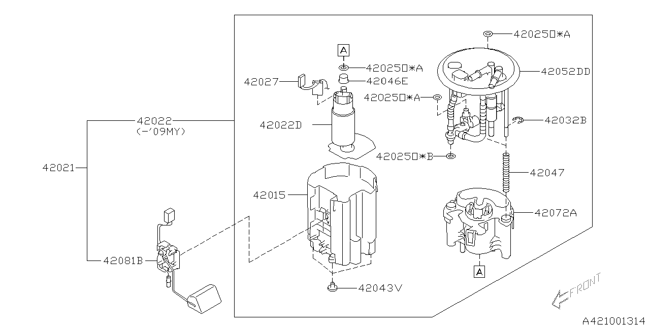 Diagram FUEL TANK for your 1995 Subaru Impreza   