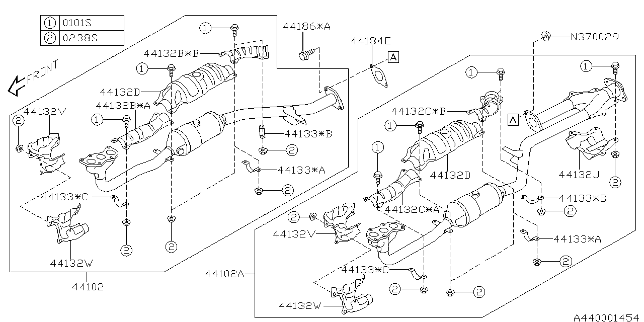 Diagram EXHAUST for your 2007 Subaru Legacy  WAGON 
