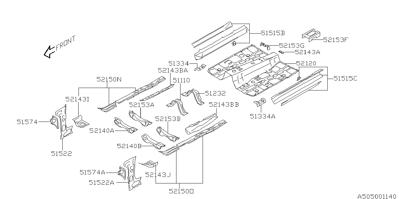 Diagram BODY PANEL for your 2023 Subaru WRX BASE w/EyeSight  