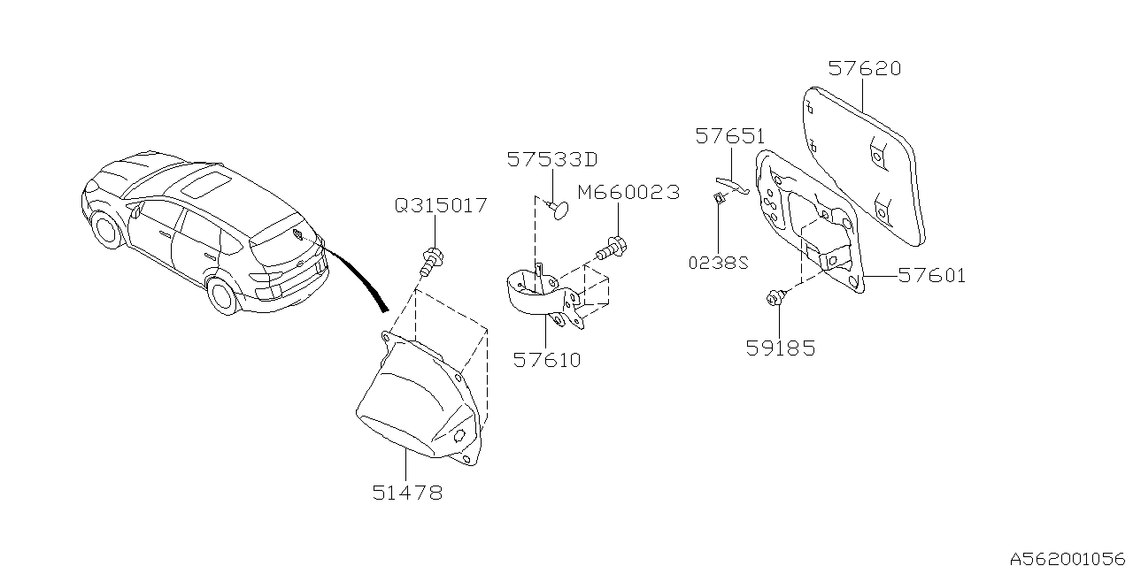 Diagram TRUNK & FUEL PARTS for your 1997 Subaru Impreza  Limited Sedan 