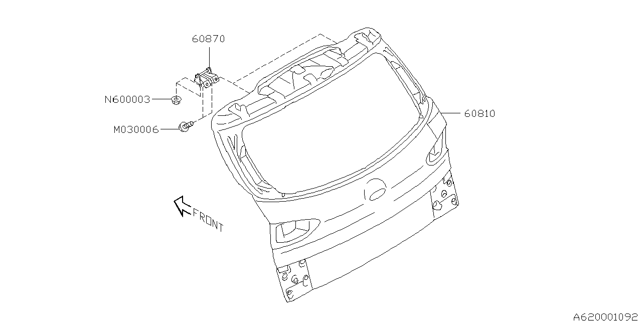 Diagram BACK DOOR PANEL for your 2006 Subaru Tribeca   