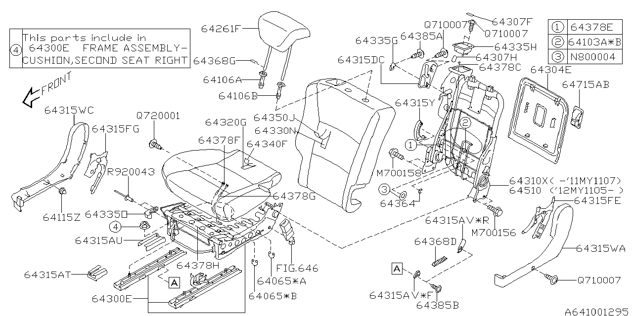 REAR SEAT Diagram