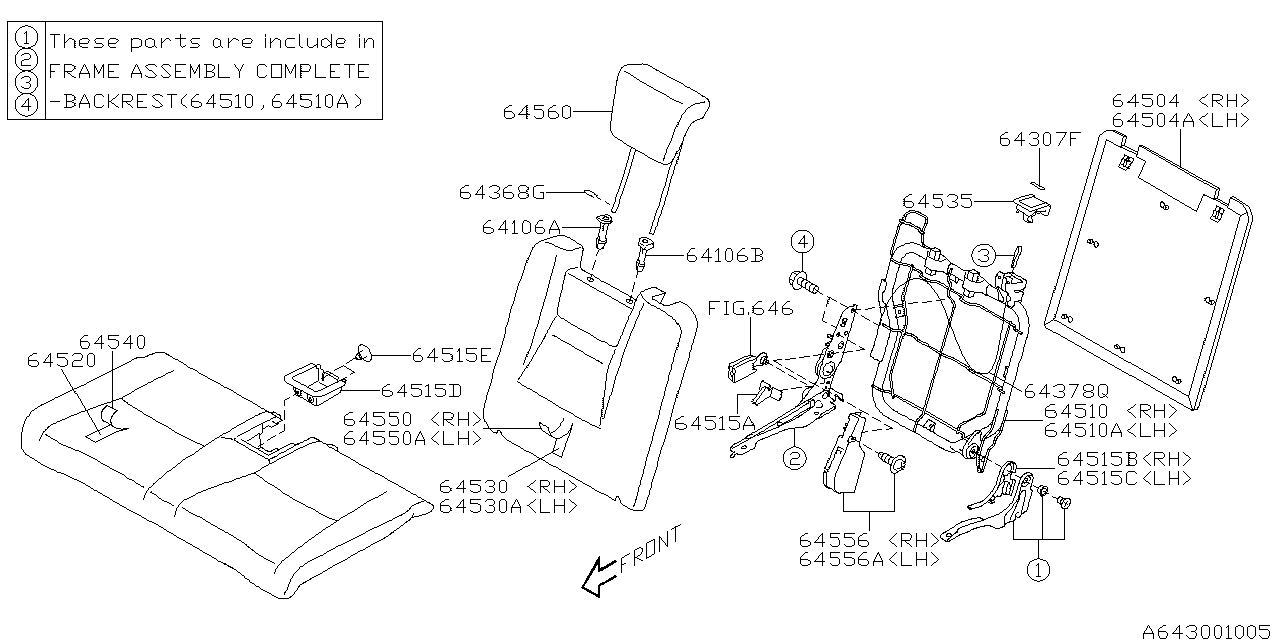 Diagram REAR SEAT 3 for your 2025 Subaru Ascent   