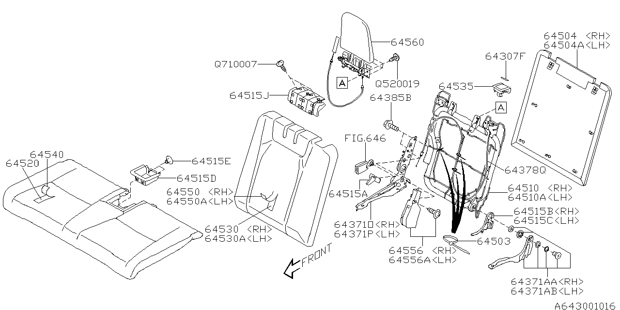 Diagram REAR SEAT 3 for your 2016 Subaru Forester   