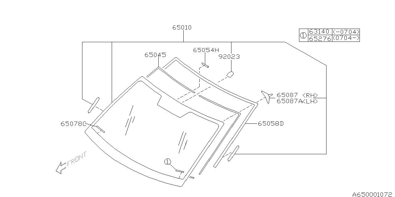 Diagram WINDSHIELD GLASS for your 2014 Subaru Forester  XT Touring 