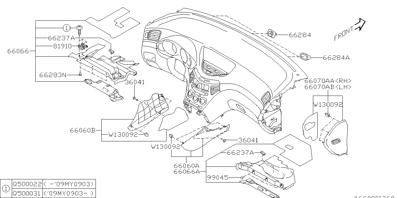 Diagram INSTRUMENT PANEL for your 1997 Subaru Outback   