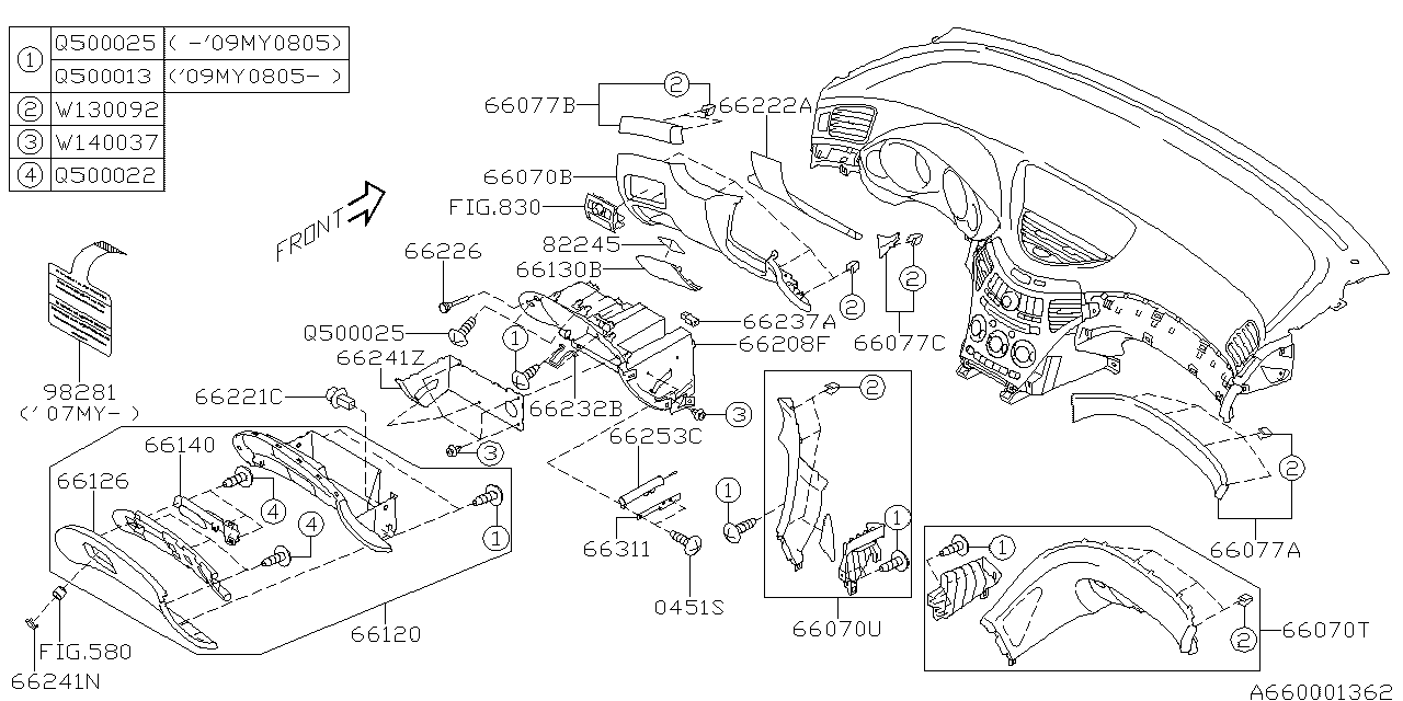 Diagram INSTRUMENT PANEL for your 2002 Subaru WRX  SEDAN 