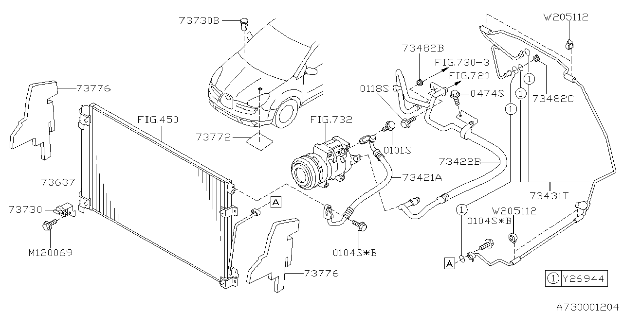 Diagram AIR CONDITIONER SYSTEM for your 2001 Subaru Impreza  Limited Wagon 