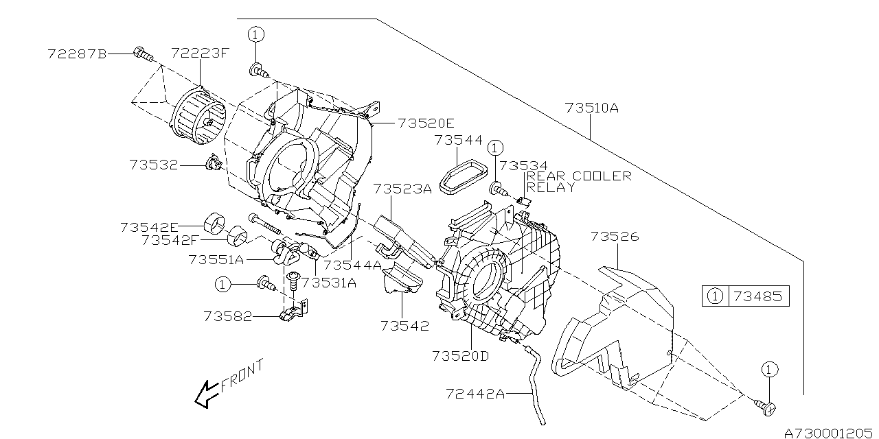 Diagram AIR CONDITIONER SYSTEM for your Subaru