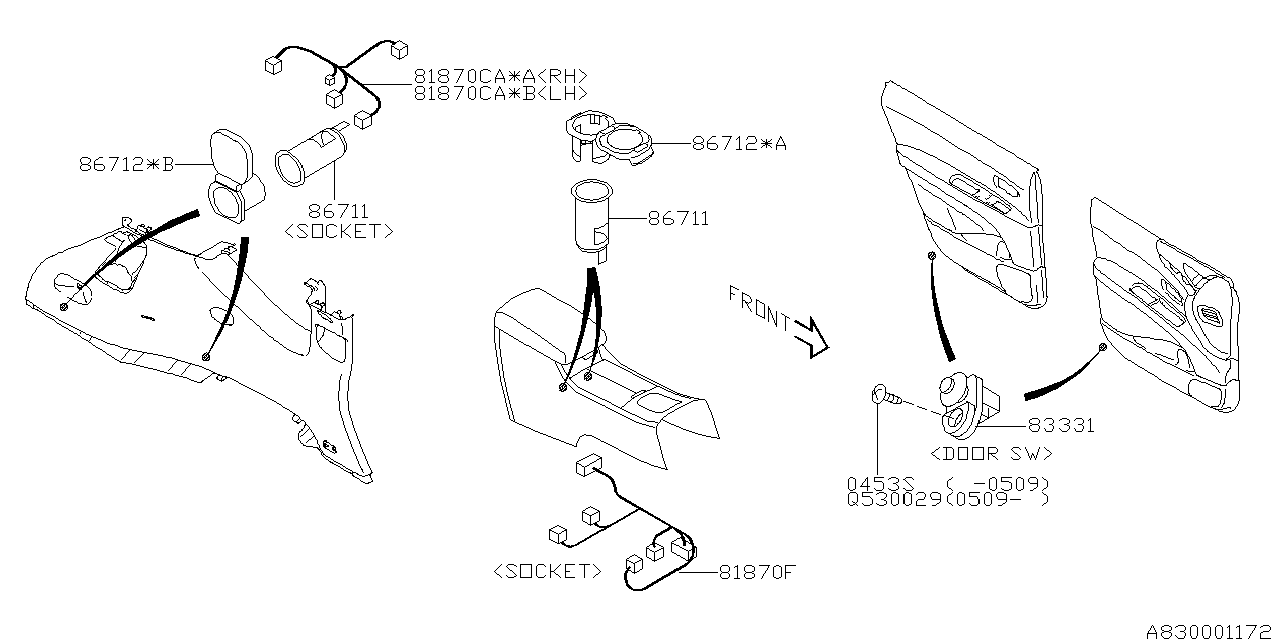 Diagram SWITCH (INSTRUMENTPANEL) for your Subaru