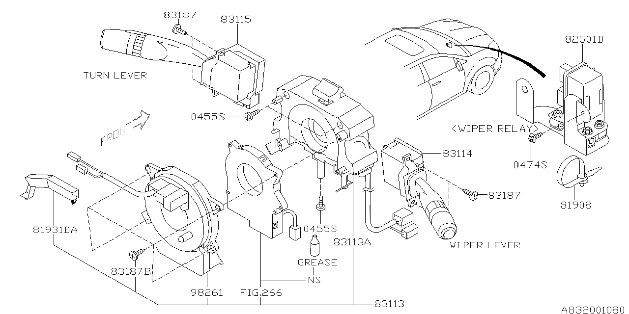 Diagram SWITCH (COMBINATION) for your Subaru