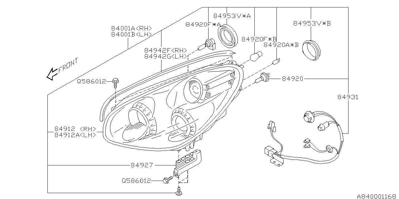 Diagram HEAD LAMP for your 2008 Subaru Tribeca   