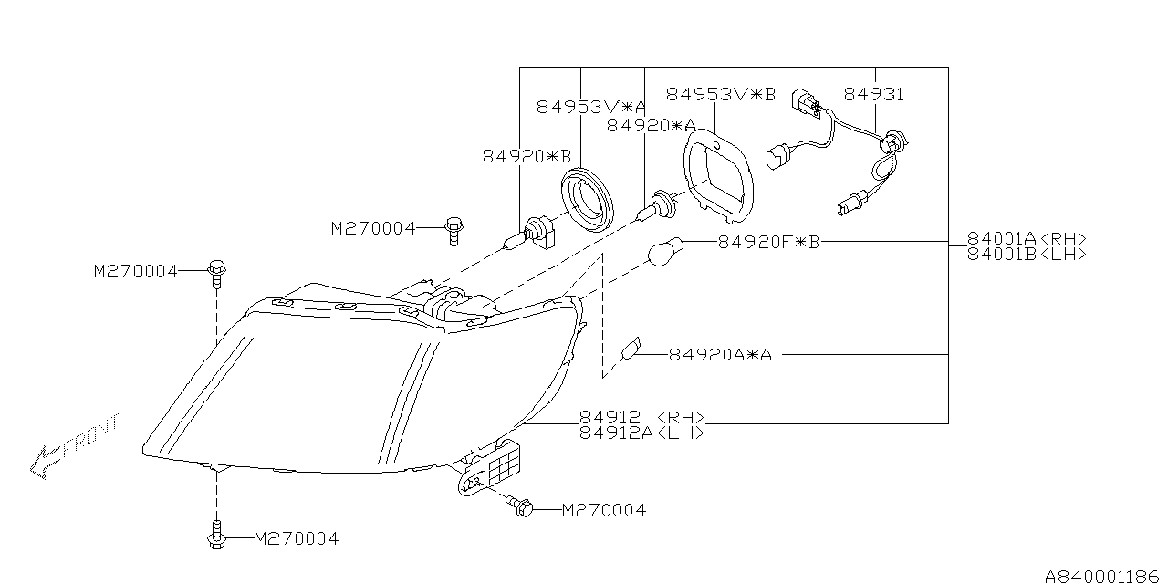 Diagram HEAD LAMP for your 2008 Subaru Tribeca  Base 