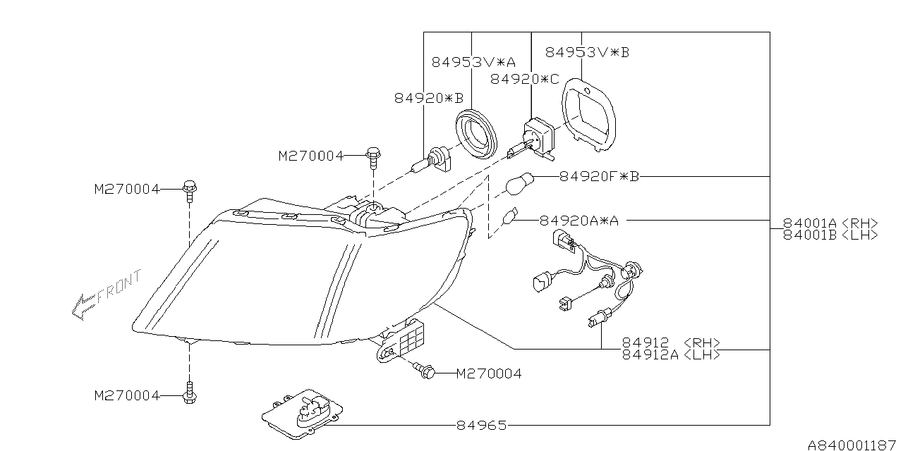 Diagram HEAD LAMP for your 2009 Subaru Tribeca   