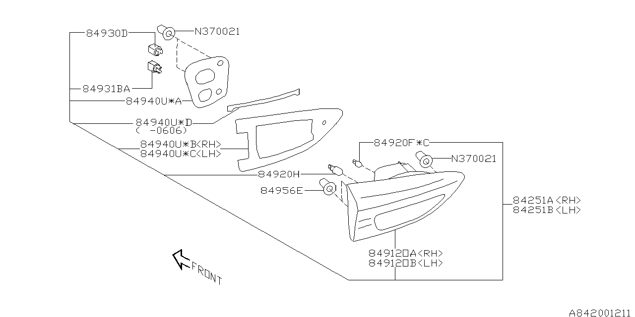 Diagram LAMP (REAR) for your 2006 Subaru Tribeca   