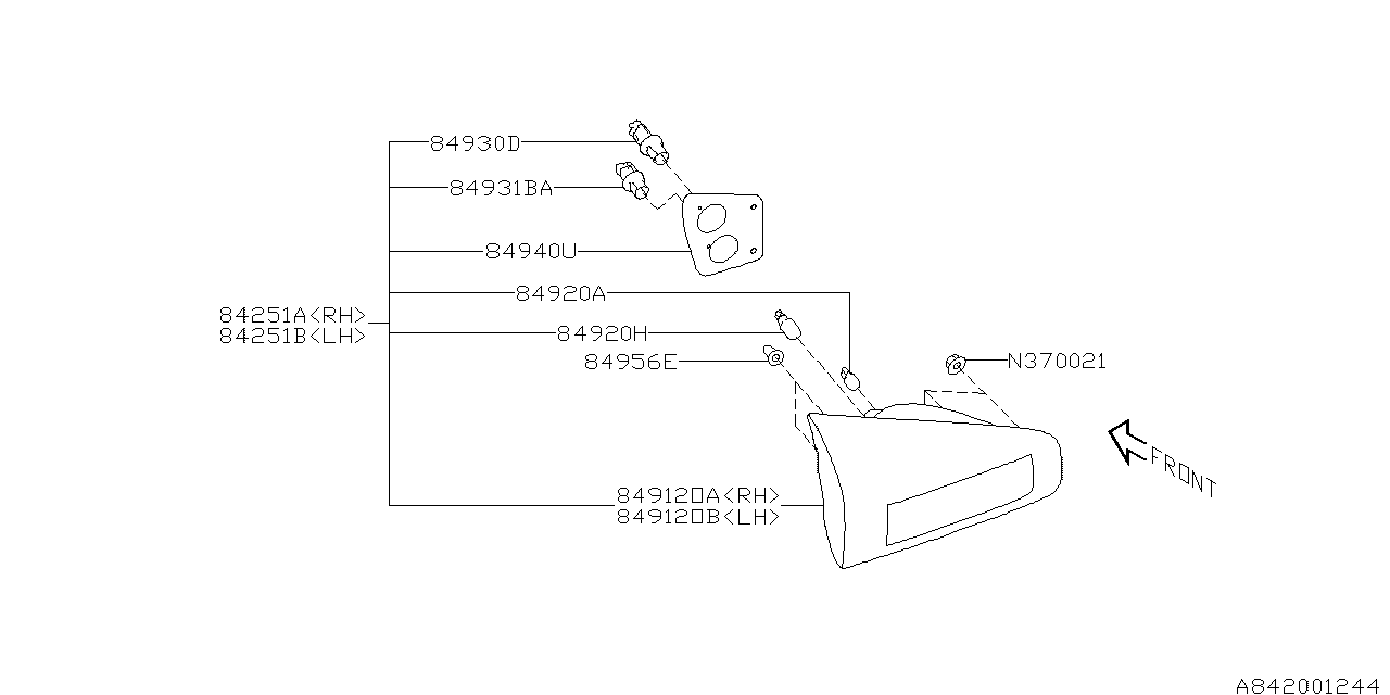 Diagram LAMP (REAR) for your 2008 Subaru Tribeca  Base 