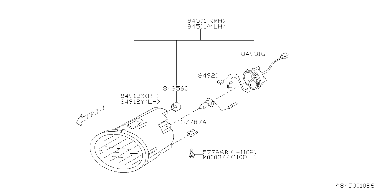 Diagram LAMP (FOG) for your 2006 Subaru Tribeca  5ST-E 