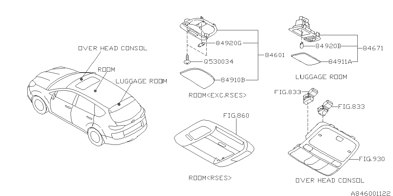 Diagram LAMP (ROOM) for your 2018 Subaru Crosstrek   