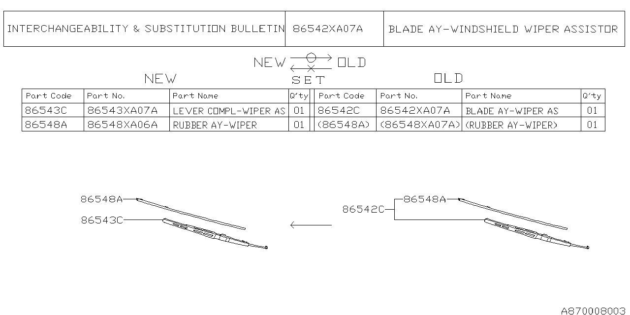 Diagram WIPER (WINDSHILDE) for your 2008 Subaru Tribeca  Base 